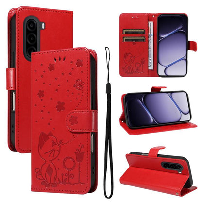 Cat and Bee Embossed Flip Leather Phone Case, For OnePlus Nord CE6 Lite/Turbo 6X 5G, For OnePlus Ace 6 Ultra, For OnePlus Ace 6, For OnePlus 15