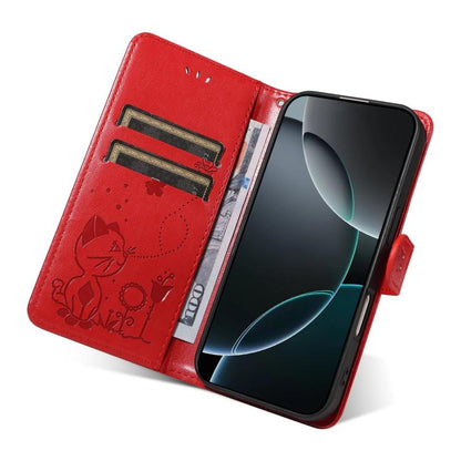 Cat and Bee Embossed Flip Leather Phone Case, For OnePlus Nord CE6 Lite/Turbo 6X 5G, For OnePlus Ace 6 Ultra, For OnePlus Ace 6, For OnePlus 15