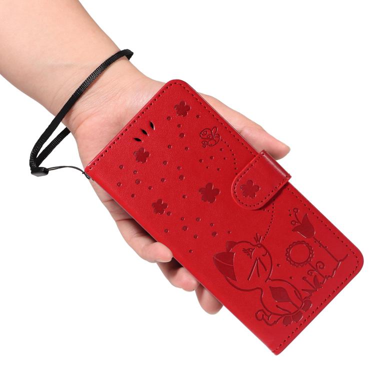 Cat and Bee Embossed Flip Leather Phone Case, For OnePlus Nord CE6 Lite/Turbo 6X 5G, For OnePlus Ace 6 Ultra, For OnePlus Ace 6, For OnePlus 15