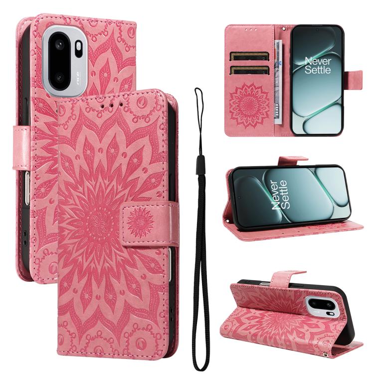 Embossed Sunflower Pattern Flip Leather Phone Case, For OnePlus Nord CE6 Lite/Turbo 6X 5G, For OnePlus Ace 6 Ultra, For OnePlus Ace 6 5G