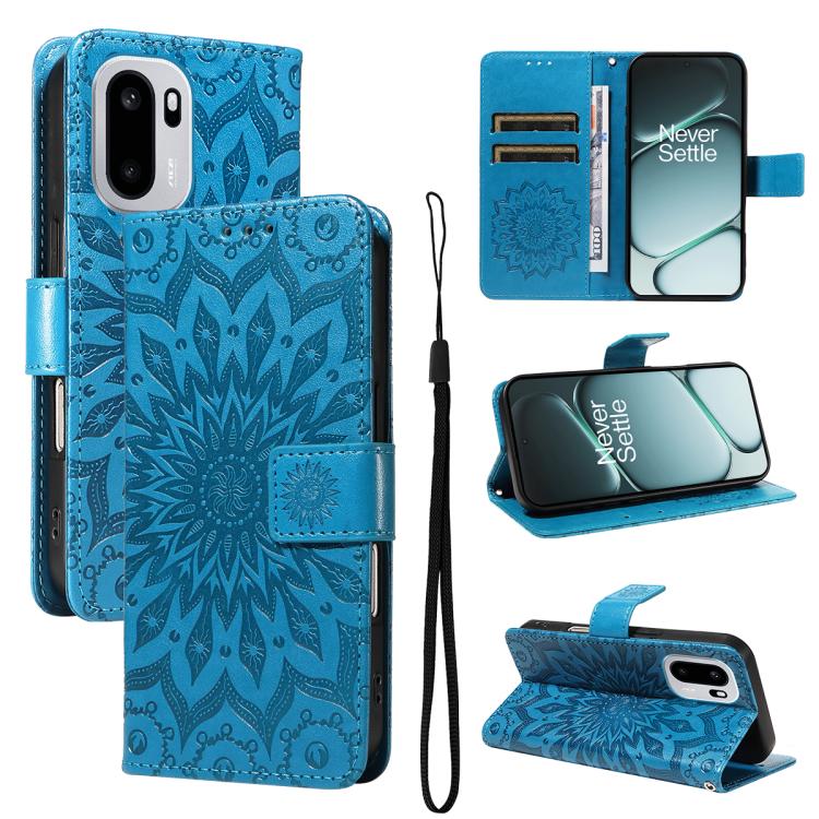 Embossed Sunflower Pattern Flip Leather Phone Case, For OnePlus Nord CE6 Lite/Turbo 6X 5G, For OnePlus Ace 6 Ultra, For OnePlus Ace 6 5G