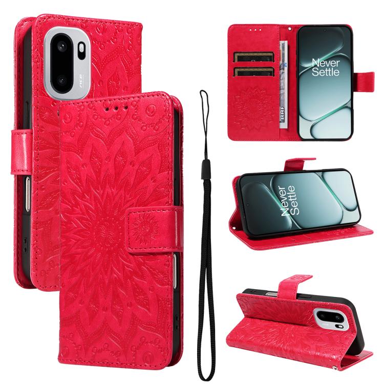 Embossed Sunflower Pattern Flip Leather Phone Case, For OnePlus Nord CE6 Lite/Turbo 6X 5G, For OnePlus Ace 6 Ultra, For OnePlus Ace 6 5G