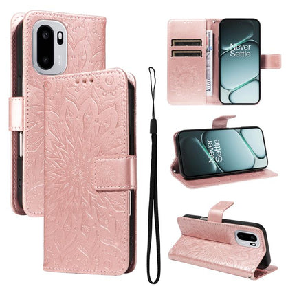 Embossed Sunflower Pattern Flip Leather Phone Case, For OnePlus Nord CE6 Lite/Turbo 6X 5G, For OnePlus Ace 6 Ultra, For OnePlus Ace 6 5G
