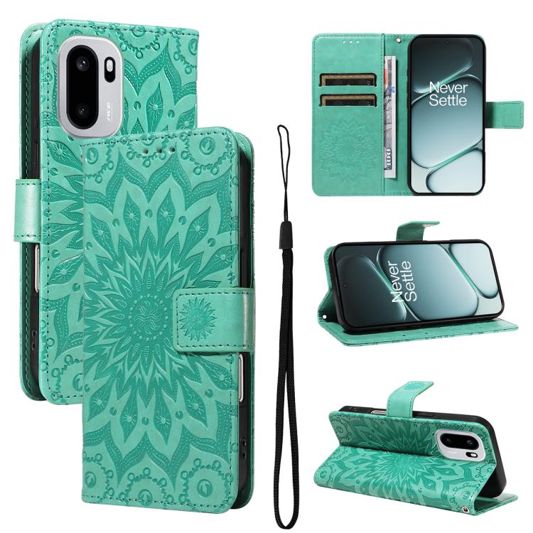 Embossed Sunflower Pattern Flip Leather Phone Case, For OnePlus Nord CE6 Lite/Turbo 6X 5G, For OnePlus Ace 6 Ultra, For OnePlus Ace 6 5G