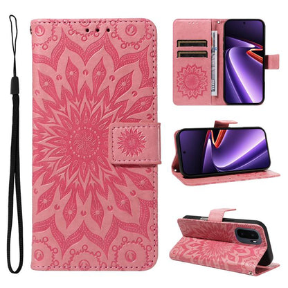 Embossed Sunflower Pattern Flip Leather Phone Case, For OnePlus Nord CE6 Lite/Turbo 6X 5G, For OnePlus Ace 6 Ultra, For OnePlus Ace 6 5G