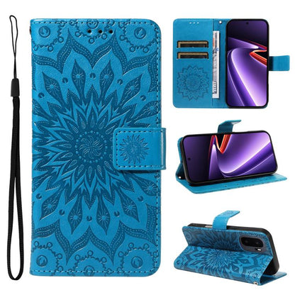 Embossed Sunflower Pattern Flip Leather Phone Case, For OnePlus Nord CE6 Lite/Turbo 6X 5G, For OnePlus Ace 6 Ultra, For OnePlus Ace 6 5G