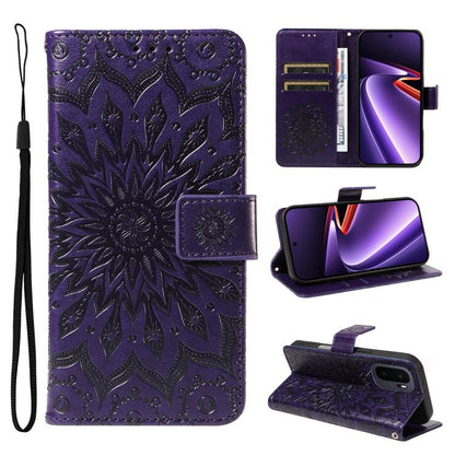 Embossed Sunflower Pattern Flip Leather Phone Case, For OnePlus Nord CE6 Lite/Turbo 6X 5G, For OnePlus Ace 6 Ultra, For OnePlus Ace 6 5G