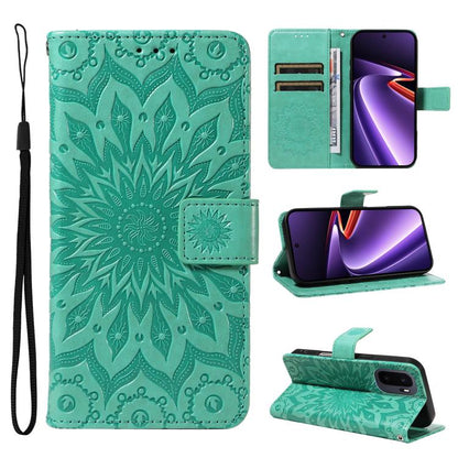 Embossed Sunflower Pattern Flip Leather Phone Case, For OnePlus Nord CE6 Lite/Turbo 6X 5G, For OnePlus Ace 6 Ultra, For OnePlus Ace 6 5G