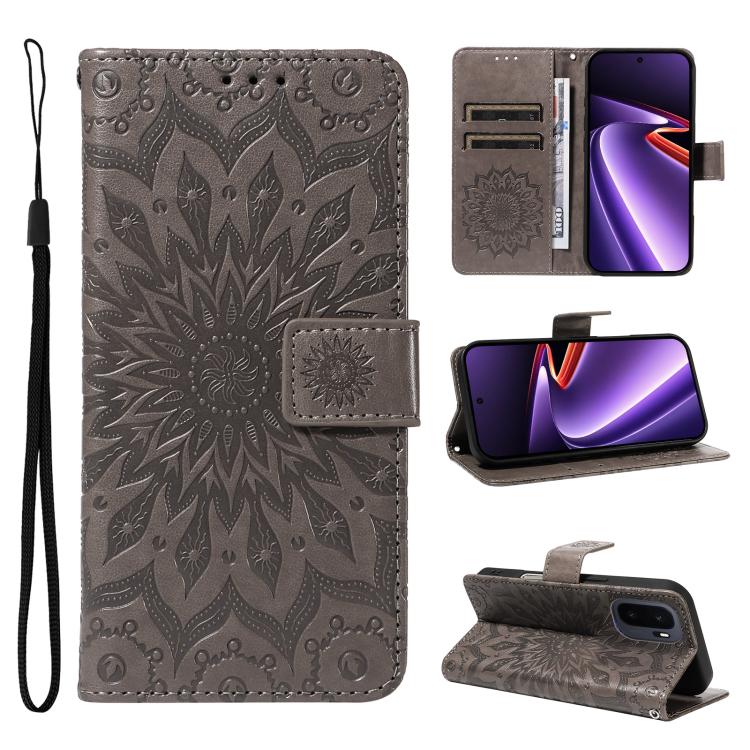 Embossed Sunflower Pattern Flip Leather Phone Case, For OnePlus Nord CE6 Lite/Turbo 6X 5G, For OnePlus Ace 6 Ultra, For OnePlus Ace 6 5G