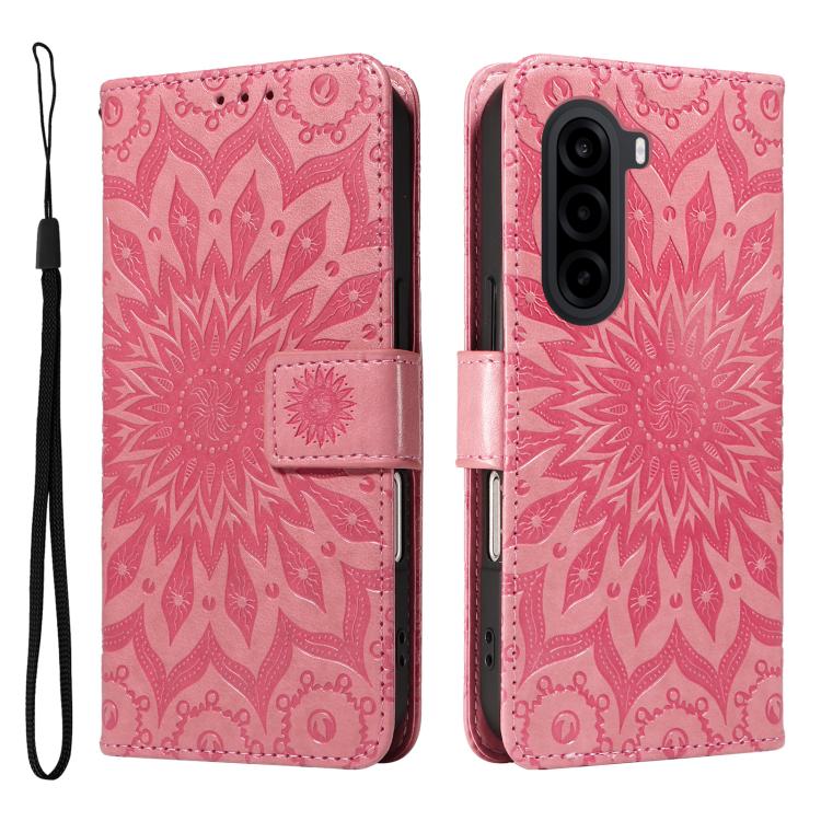 Embossed Sunflower Pattern Flip Leather Phone Case, For OnePlus Nord CE6 Lite/Turbo 6X 5G, For OnePlus Ace 6 Ultra, For OnePlus Ace 6 5G