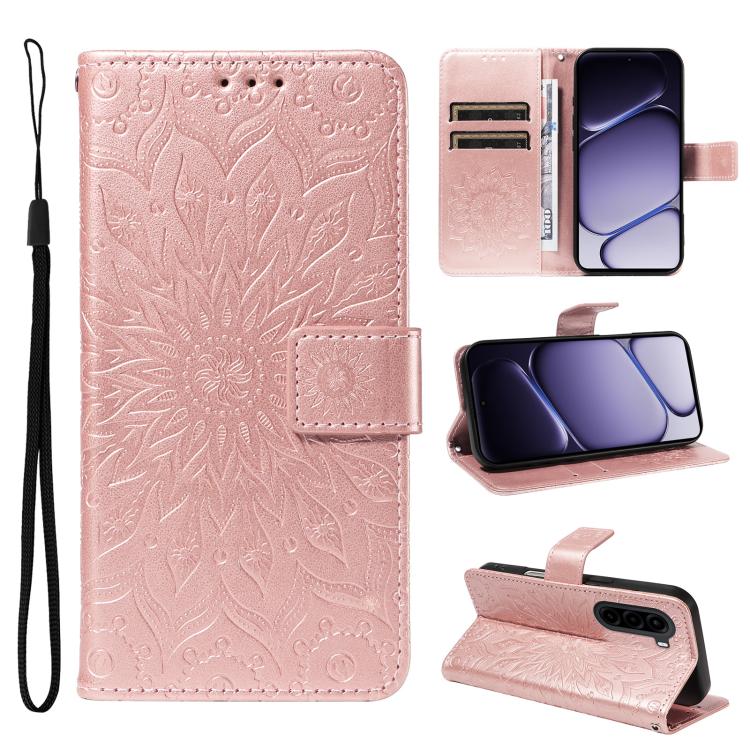 Embossed Sunflower Pattern Flip Leather Phone Case, For OnePlus Nord CE6 Lite/Turbo 6X 5G, For OnePlus Ace 6 Ultra, For OnePlus Ace 6 5G