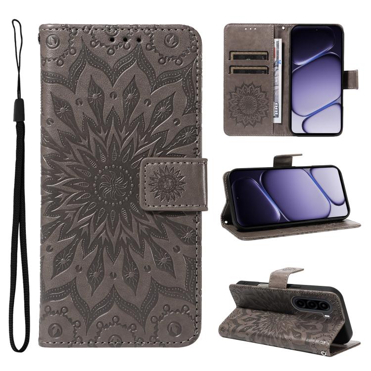 Embossed Sunflower Pattern Flip Leather Phone Case, For OnePlus Nord CE6 Lite/Turbo 6X 5G, For OnePlus Ace 6 Ultra, For OnePlus Ace 6 5G