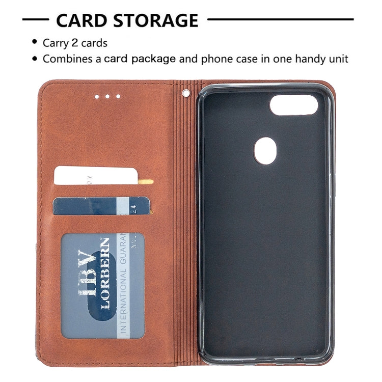 Prismatic Invisible Magnetic Horizontal Flip Leather Case with Holder & Card Slots & Photo Frame, For OPPO A5