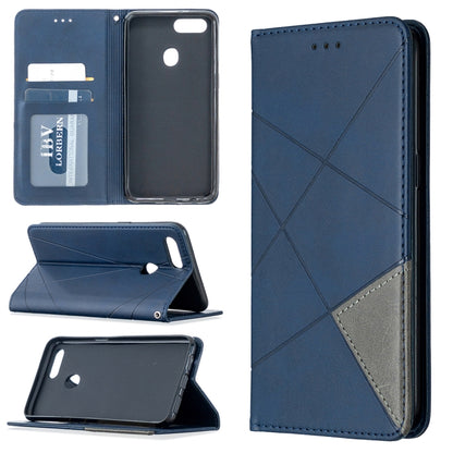 Prismatic Invisible Magnetic Horizontal Flip Leather Case with Holder & Card Slots & Photo Frame, For OPPO A5