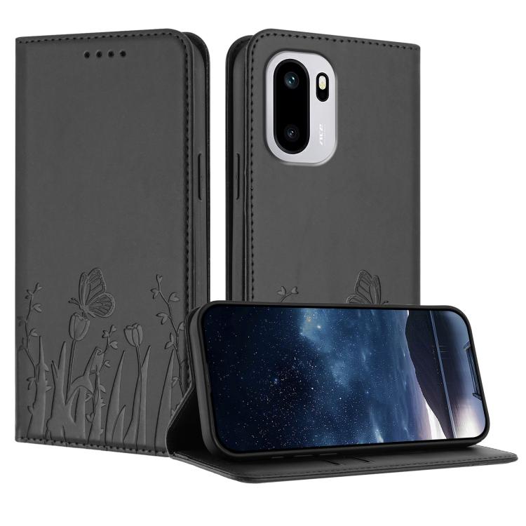 Tulips Butterfly Pattern Magnetic Vegan Leather Phone Case, For OnePlus Turbo 6, For OnePlus Ace 6