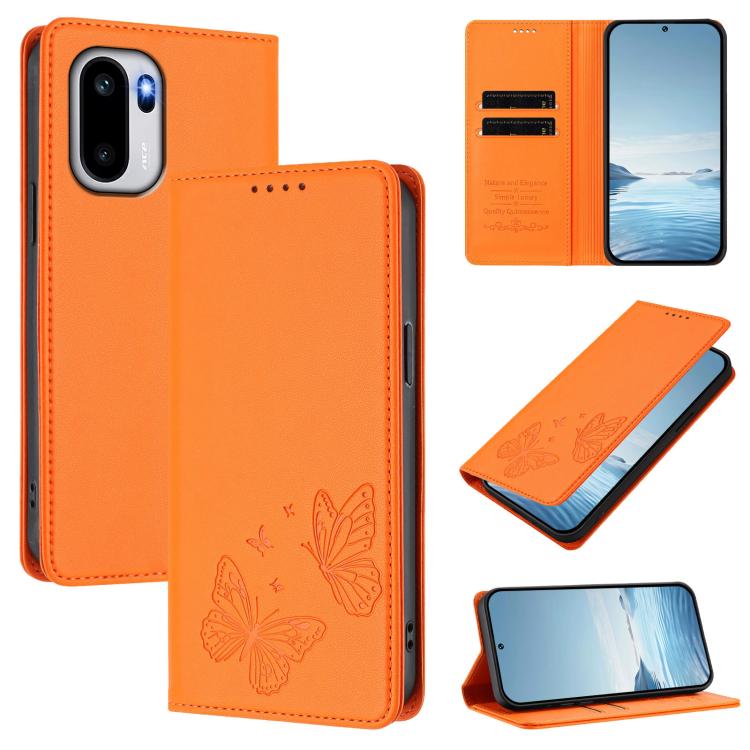 Strong Magnetic Dual Butterfly RFID Vegan Leather Phone Case, For OnePlus 15R / Ace 6 / Ace 6T, For OnePlus 15