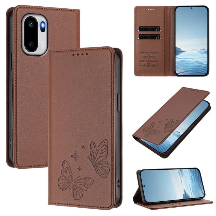Strong Magnetic Dual Butterfly RFID Vegan Leather Phone Case, For OnePlus 15R / Ace 6 / Ace 6T, For OnePlus 15