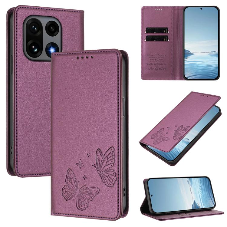 Strong Magnetic Dual Butterfly RFID Vegan Leather Phone Case, For OnePlus 15R / Ace 6 / Ace 6T, For OnePlus 15