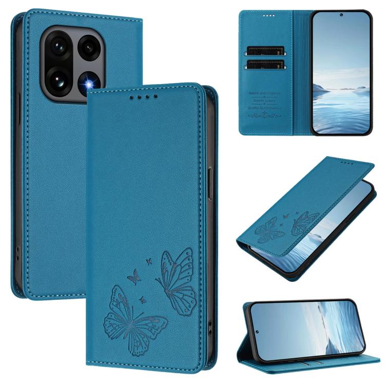 Strong Magnetic Dual Butterfly RFID Vegan Leather Phone Case, For OnePlus 15R / Ace 6 / Ace 6T, For OnePlus 15