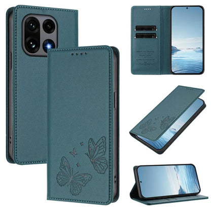 Strong Magnetic Dual Butterfly RFID Vegan Leather Phone Case, For OnePlus 15R / Ace 6 / Ace 6T, For OnePlus 15
