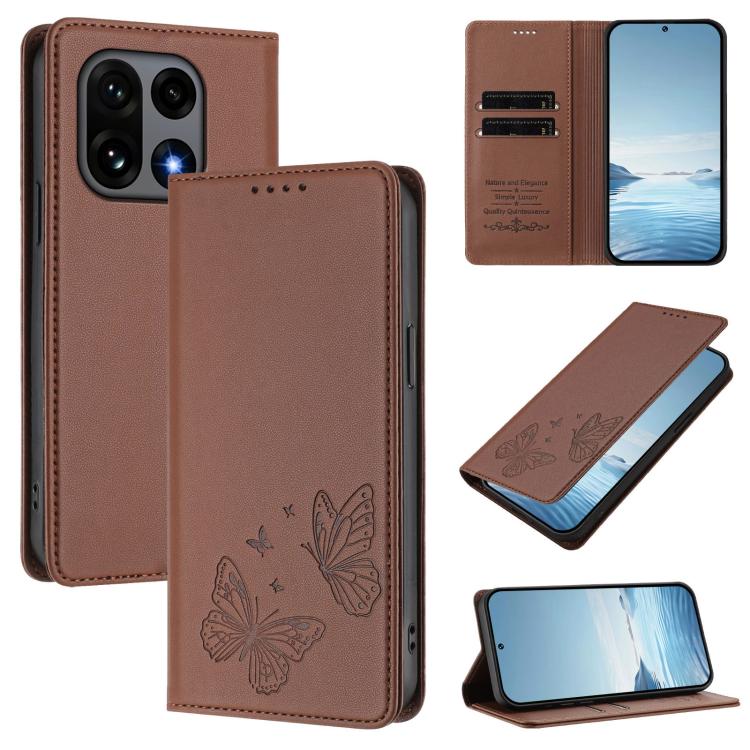 Strong Magnetic Dual Butterfly RFID Vegan Leather Phone Case, For OnePlus 15R / Ace 6 / Ace 6T, For OnePlus 15