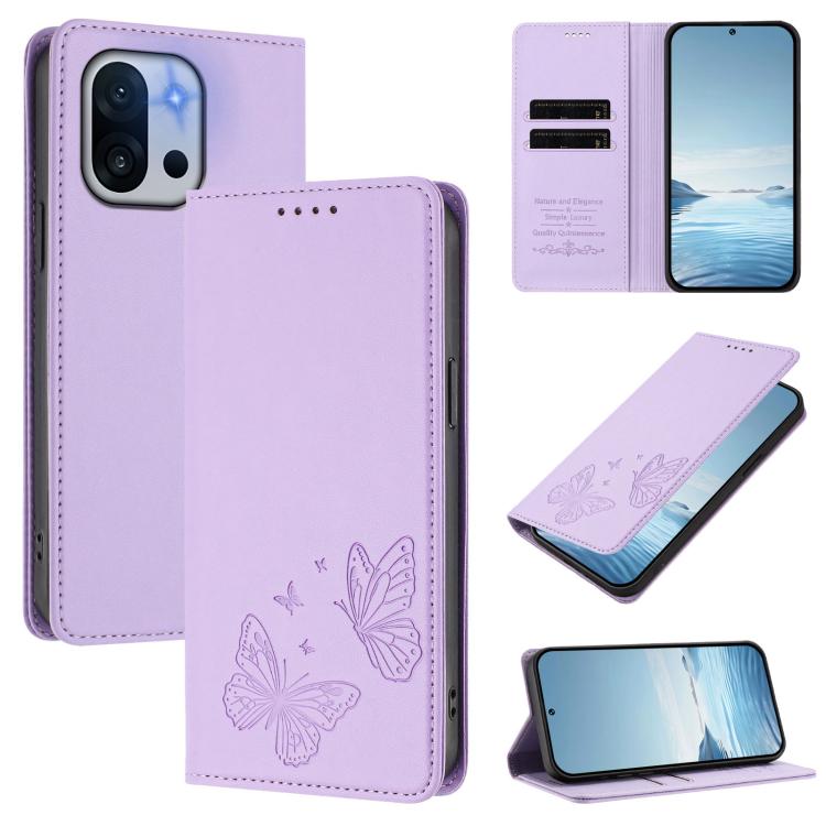 Strong Magnetic Dual Butterfly RFID Vegan Leather Phone Case, For OnePlus 13T, For OnePlus 13R / Ace 5 / Ace 5 Pro