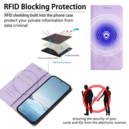 Strong Magnetic Dual Butterfly RFID Vegan Leather Phone Case, For OnePlus 13T, For OnePlus 13R / Ace 5 / Ace 5 Pro