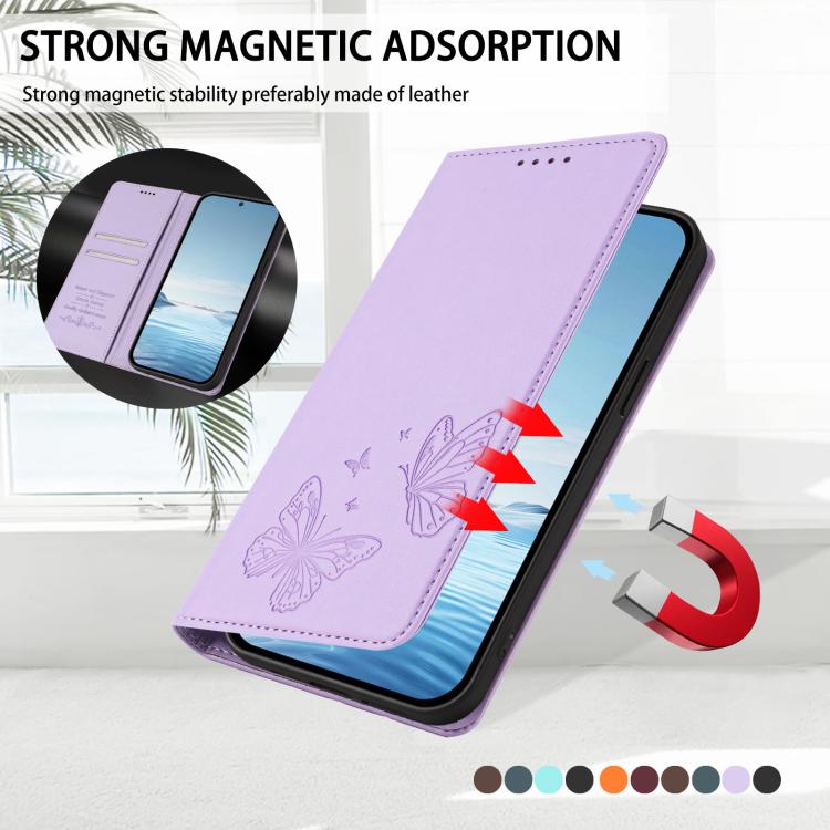 Strong Magnetic Dual Butterfly RFID Vegan Leather Phone Case, For OnePlus 13T, For OnePlus 13R / Ace 5 / Ace 5 Pro