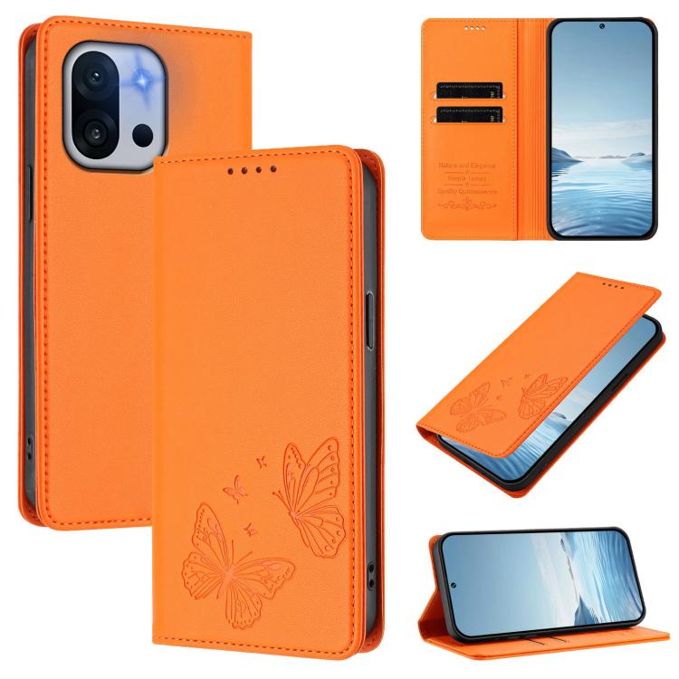 Strong Magnetic Dual Butterfly RFID Vegan Leather Phone Case, For OnePlus 13T, For OnePlus 13R / Ace 5 / Ace 5 Pro