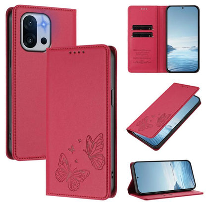 Strong Magnetic Dual Butterfly RFID Vegan Leather Phone Case, For OnePlus 13T, For OnePlus 13R / Ace 5 / Ace 5 Pro