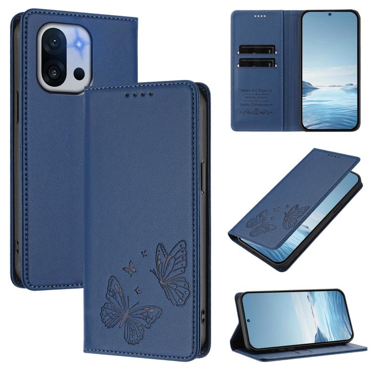 Strong Magnetic Dual Butterfly RFID Vegan Leather Phone Case, For OnePlus 13T, For OnePlus 13R / Ace 5 / Ace 5 Pro