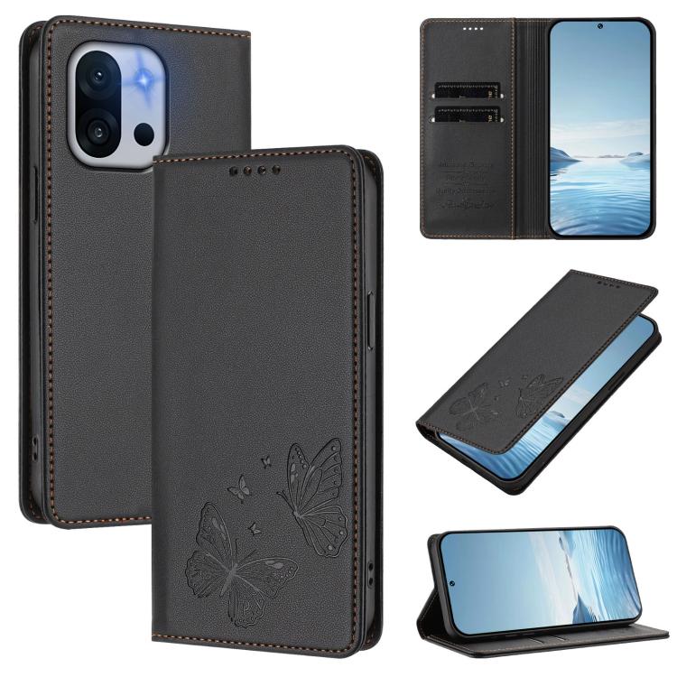 Strong Magnetic Dual Butterfly RFID Vegan Leather Phone Case, For OnePlus 13T, For OnePlus 13R / Ace 5 / Ace 5 Pro