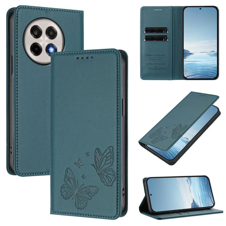Strong Magnetic Dual Butterfly RFID Vegan Leather Phone Case, For OnePlus 13T, For OnePlus 13R / Ace 5 / Ace 5 Pro