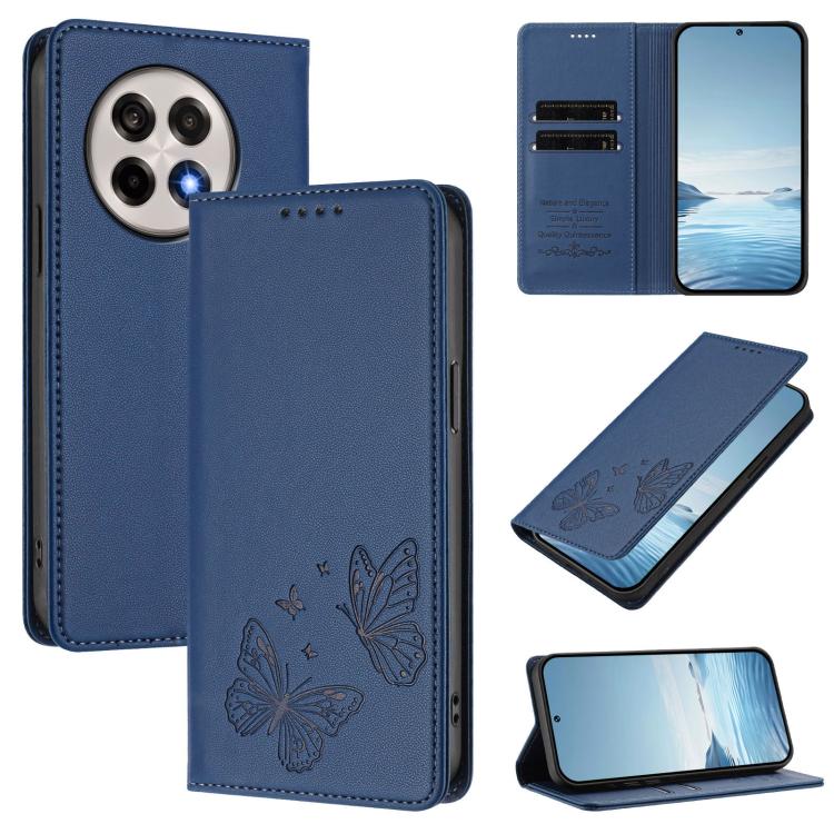 Strong Magnetic Dual Butterfly RFID Vegan Leather Phone Case, For OnePlus 13T, For OnePlus 13R / Ace 5 / Ace 5 Pro