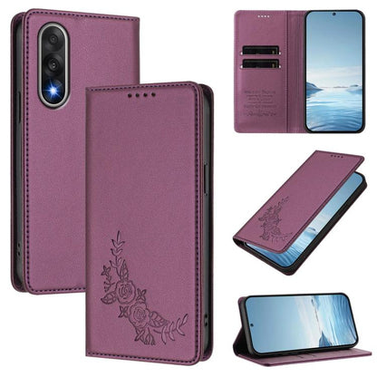 Peony Embossed Magnetic RFID Vegan Leather Phone Case, For OnePlus Nord 5 5G / Ace 5 Ultra, For OnePlus Nord CE5 / Ace 5 Racing