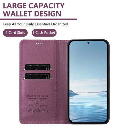 Peony Embossed Magnetic RFID Vegan Leather Phone Case, For OnePlus Nord 5 5G / Ace 5 Ultra, For OnePlus Nord CE5 / Ace 5 Racing