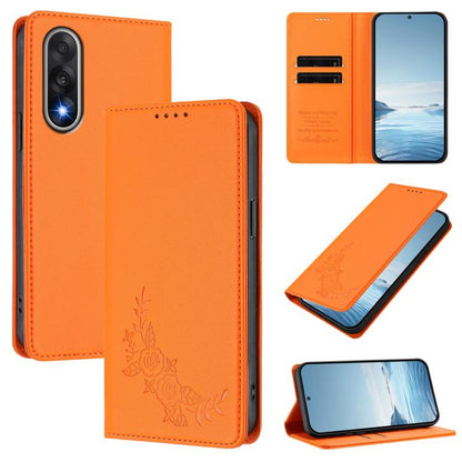 Peony Embossed Magnetic RFID Vegan Leather Phone Case, For OnePlus Nord 5 5G / Ace 5 Ultra, For OnePlus Nord CE5 / Ace 5 Racing
