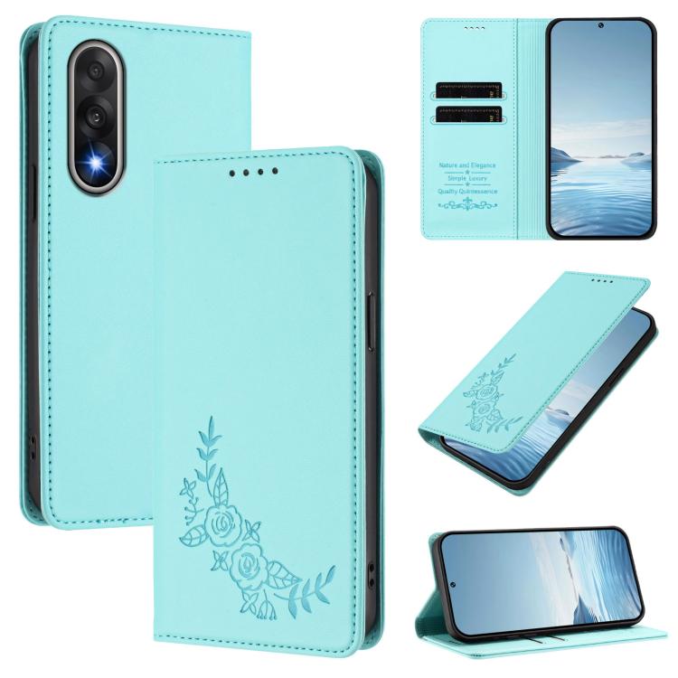 Peony Embossed Magnetic RFID Vegan Leather Phone Case, For OnePlus Nord 5 5G / Ace 5 Ultra, For OnePlus Nord CE5 / Ace 5 Racing