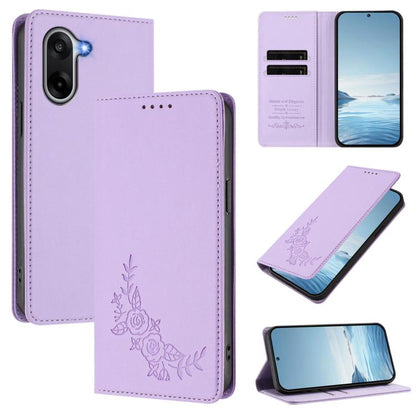 Peony Embossed Magnetic RFID Vegan Leather Phone Case, For OnePlus Nord 5 5G / Ace 5 Ultra, For OnePlus Nord CE5 / Ace 5 Racing