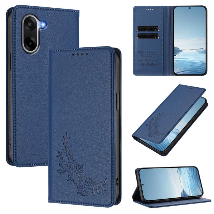 Peony Embossed Magnetic RFID Vegan Leather Phone Case, For OnePlus Nord 5 5G / Ace 5 Ultra, For OnePlus Nord CE5 / Ace 5 Racing