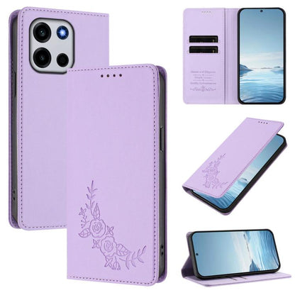Peony Embossed Magnetic RFID Vegan Leather Phone Case, For OnePlus Turbo 6X Pro 5G, For OnePlus Turbo 6 / Turbo 6V