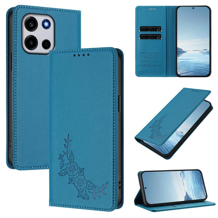 Peony Embossed Magnetic RFID Vegan Leather Phone Case, For OnePlus Turbo 6X Pro 5G, For OnePlus Turbo 6 / Turbo 6V
