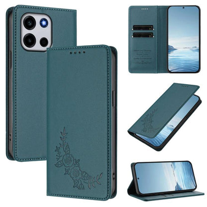 Peony Embossed Magnetic RFID Vegan Leather Phone Case, For OnePlus Turbo 6X Pro 5G, For OnePlus Turbo 6 / Turbo 6V