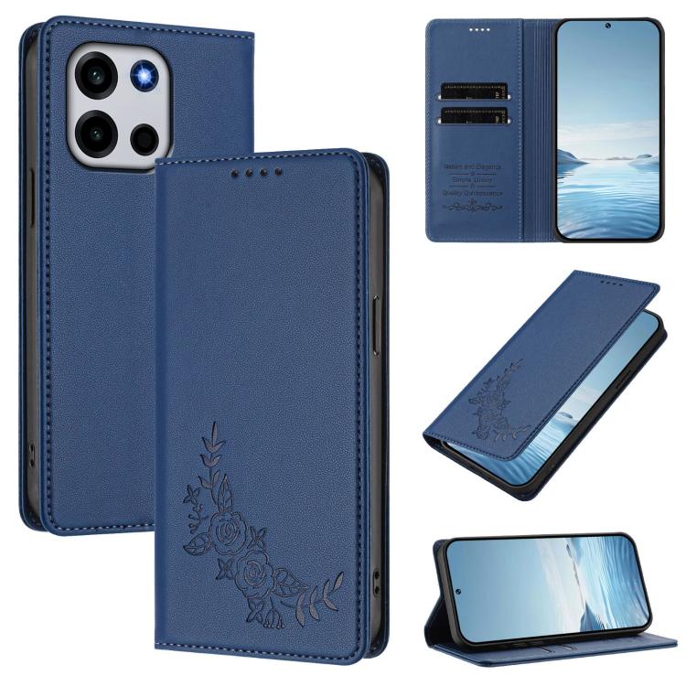 Peony Embossed Magnetic RFID Vegan Leather Phone Case, For OnePlus Turbo 6X Pro 5G, For OnePlus Turbo 6 / Turbo 6V
