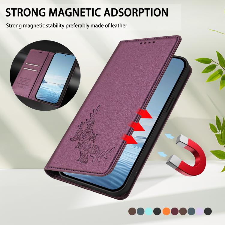 Peony Embossed Magnetic RFID Vegan Leather Phone Case, For OnePlus Turbo 6X Pro 5G, For OnePlus Turbo 6 / Turbo 6V