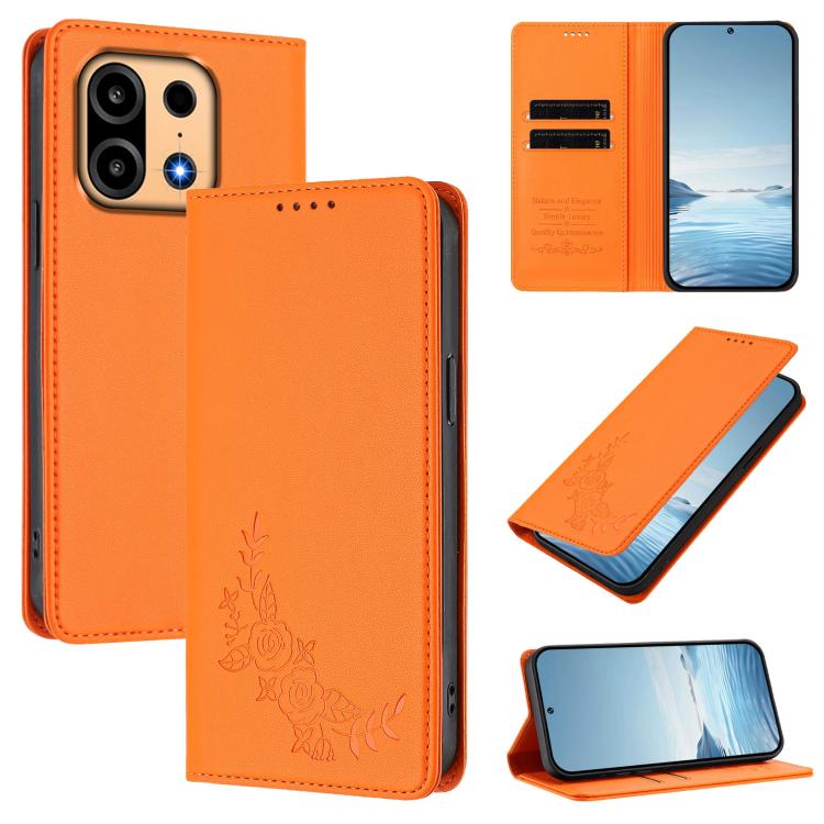 Peony Embossed Magnetic RFID Vegan Leather Phone Case, For OnePlus Turbo 6X Pro 5G, For OnePlus Turbo 6 / Turbo 6V