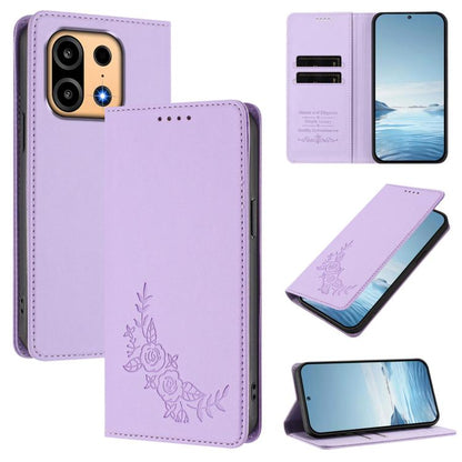 Peony Embossed Magnetic RFID Vegan Leather Phone Case, For OnePlus Turbo 6X Pro 5G, For OnePlus Turbo 6 / Turbo 6V