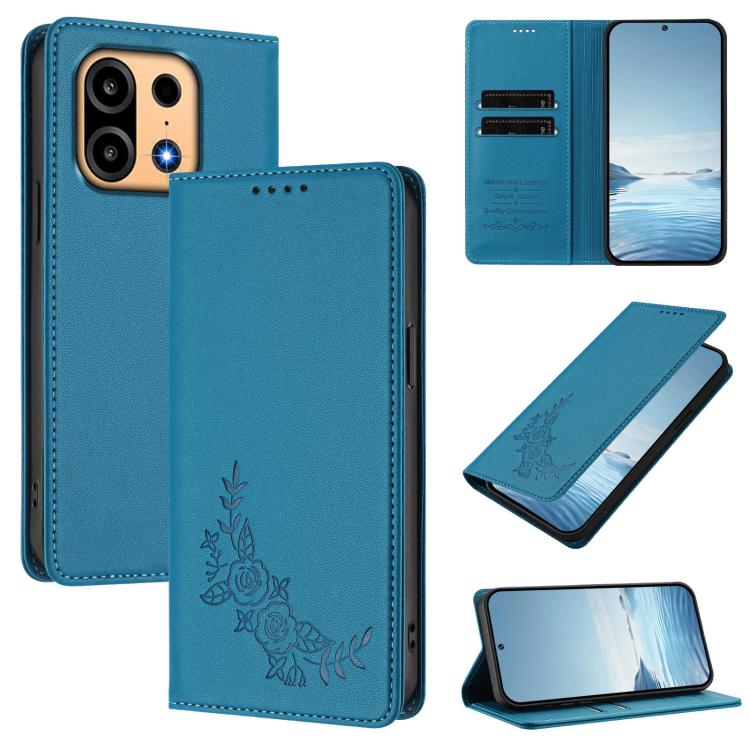 Peony Embossed Magnetic RFID Vegan Leather Phone Case, For OnePlus Turbo 6X Pro 5G, For OnePlus Turbo 6 / Turbo 6V