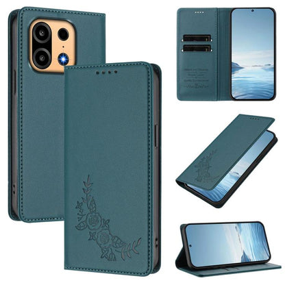 Peony Embossed Magnetic RFID Vegan Leather Phone Case, For OnePlus Turbo 6X Pro 5G, For OnePlus Turbo 6 / Turbo 6V