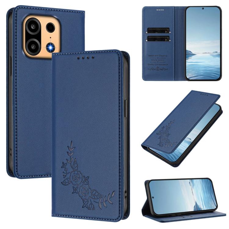 Peony Embossed Magnetic RFID Vegan Leather Phone Case, For OnePlus Turbo 6X Pro 5G, For OnePlus Turbo 6 / Turbo 6V